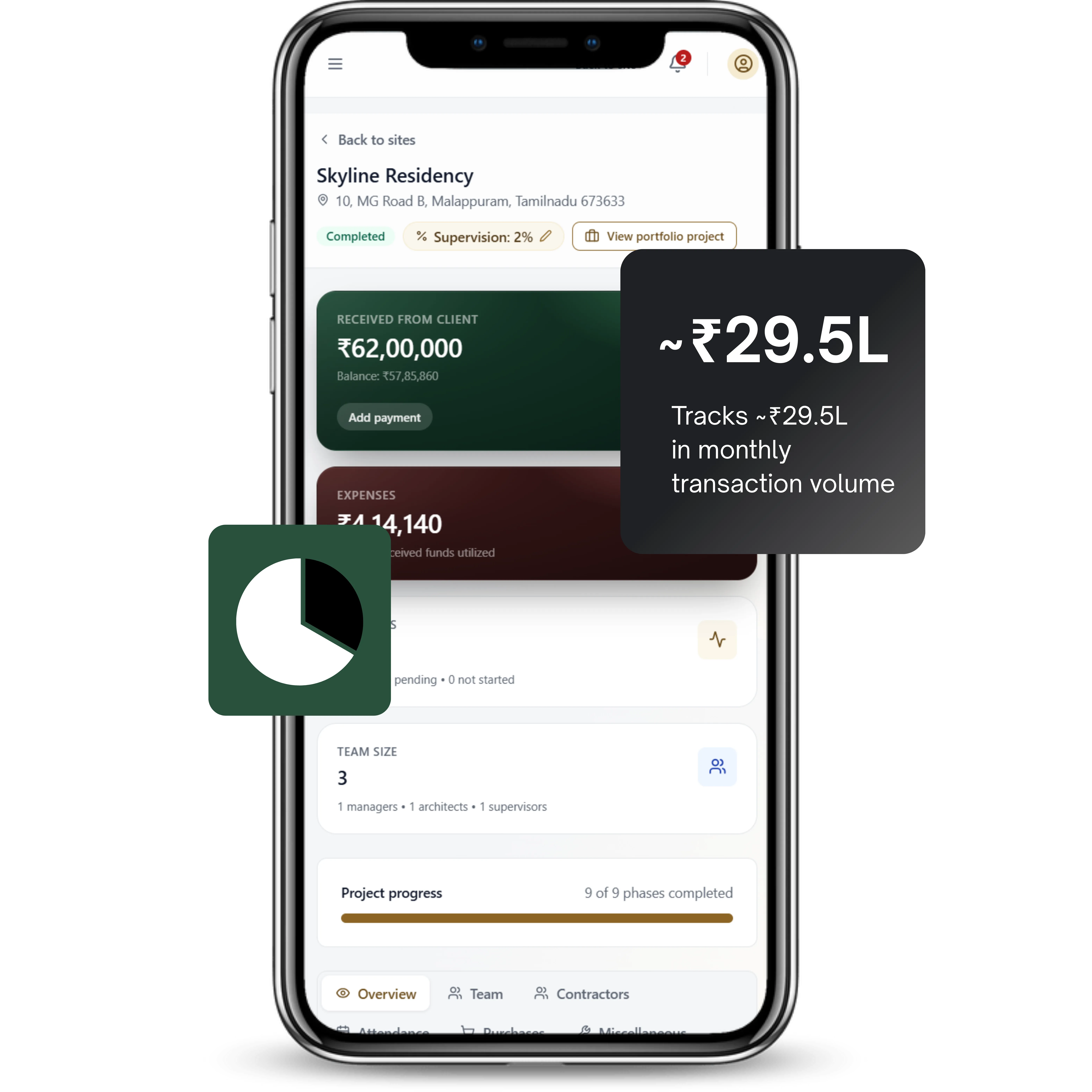 Brift Mobile Interface cutout with live project cards