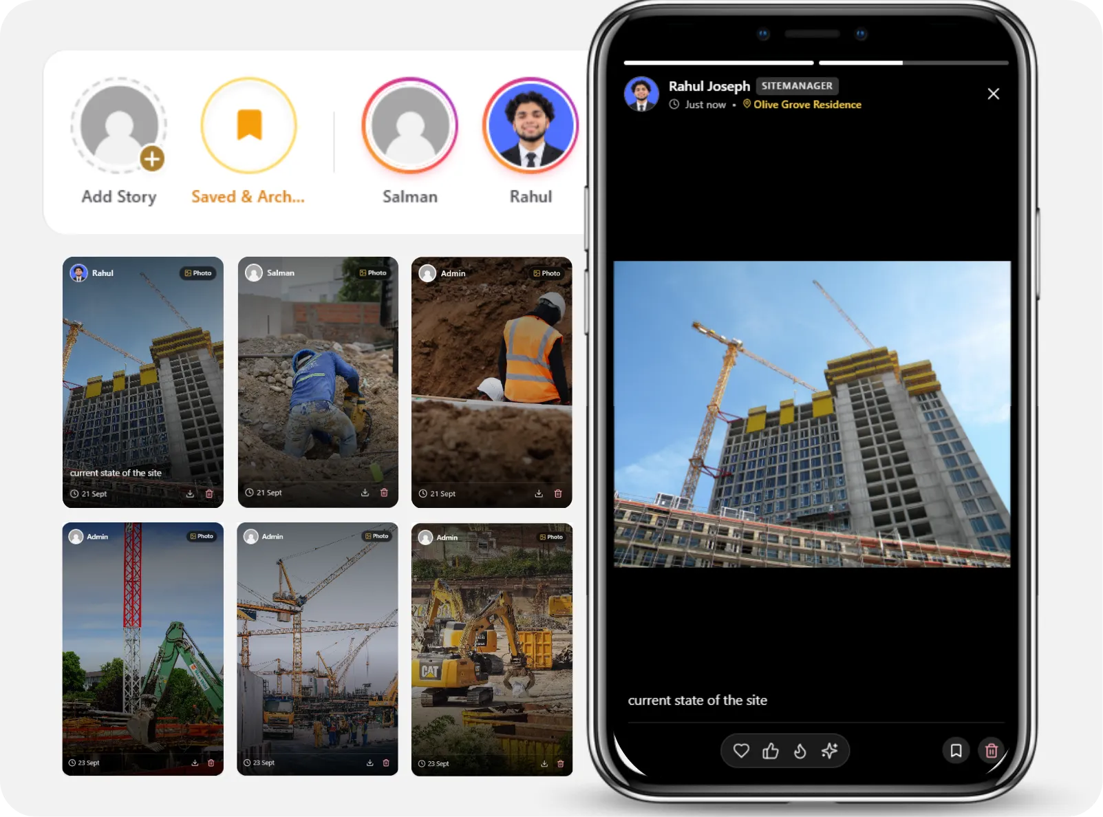 Site attendance and daily photo update feed